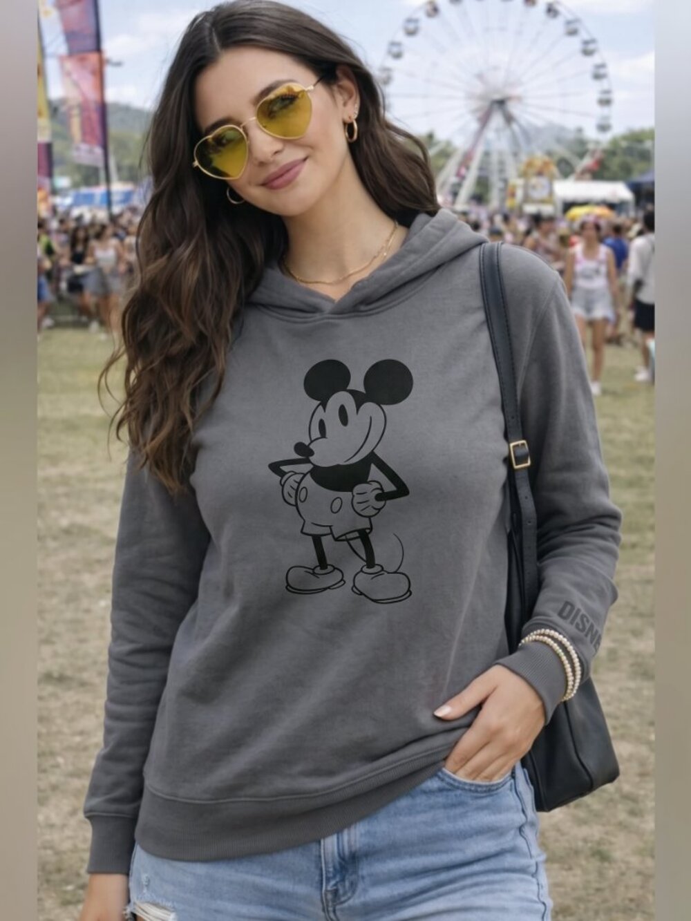 DISNEY MICKEYMOUSE WOMENS HOODIE (XL)